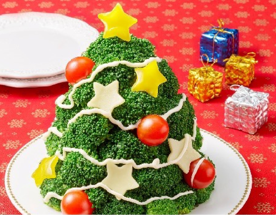 ブロッコリーのクリスマスツリーサラダ