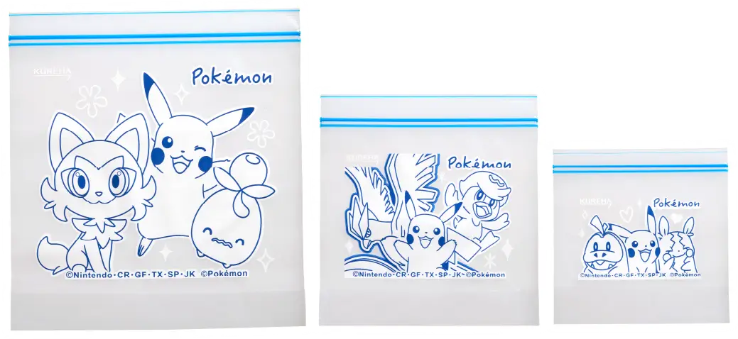 フリーザーバッグ ポケモンデザイン3種 写真