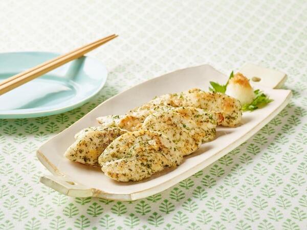 揚げずにヘルシー！鶏ささみの礒部揚げ