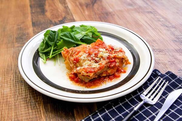 コクのあるソースがやみつきに♪レンジで簡単 鶏のだしみそトマト煮
