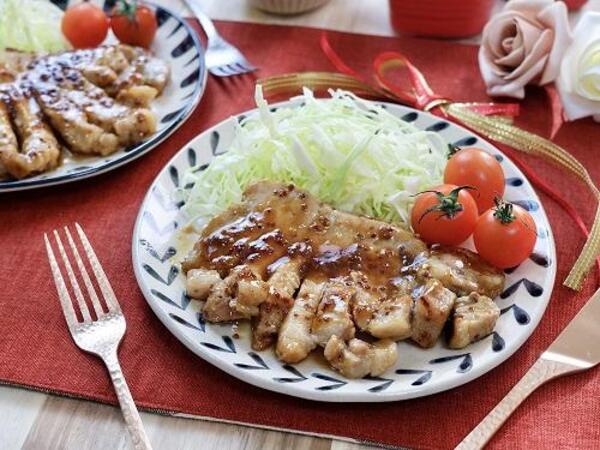 漬けて焼くだけ！『ハニーマスタードしょうゆのポークステーキ』