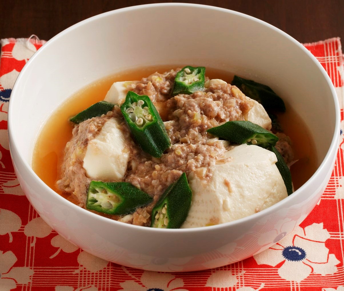 豆腐とひき肉のレンジ蒸し
