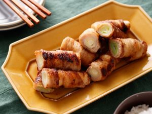 ねぎみそ豚バラ巻き