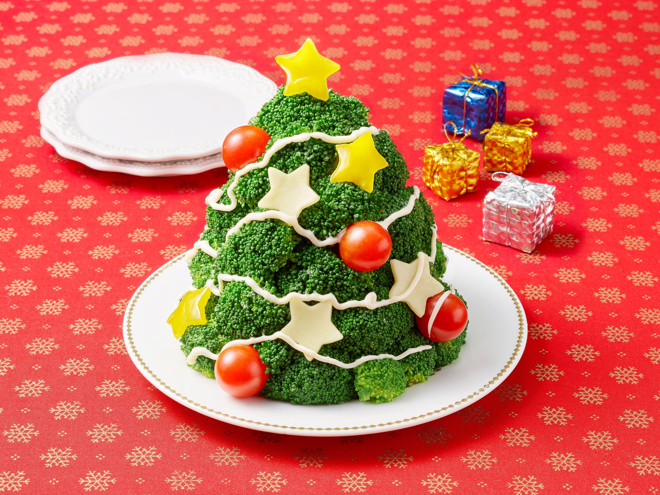 ブロッコリーのクリスマスツリーサラダ