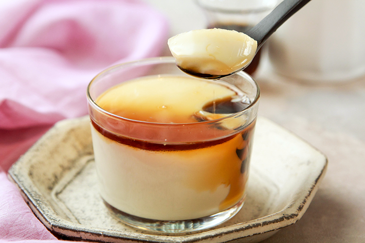 レンジでウーロン茶ミルクティープリン